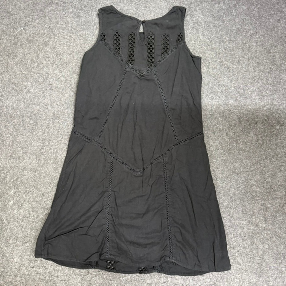 Sundance Black Embroidered Eyelet Detail Sleeveless Dress Size 6 - Picture 3 of 7